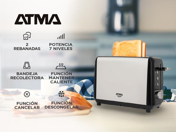 Tostadora Vintage Negra Atma TOAT21VBP - 1