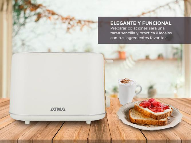 Tostadora Atma Simil Madera 800W 7 Niv Descongela TOATW21WP  - 2