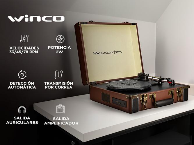 Tocadiscos Winco W407 Marrón con Bluetooth - 1