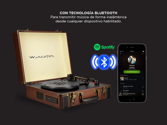 Tocadiscos Winco W407 Marrón con Bluetooth - 2