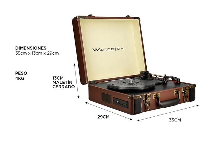 Tocadiscos Winco W407 Marrón con Bluetooth - 4