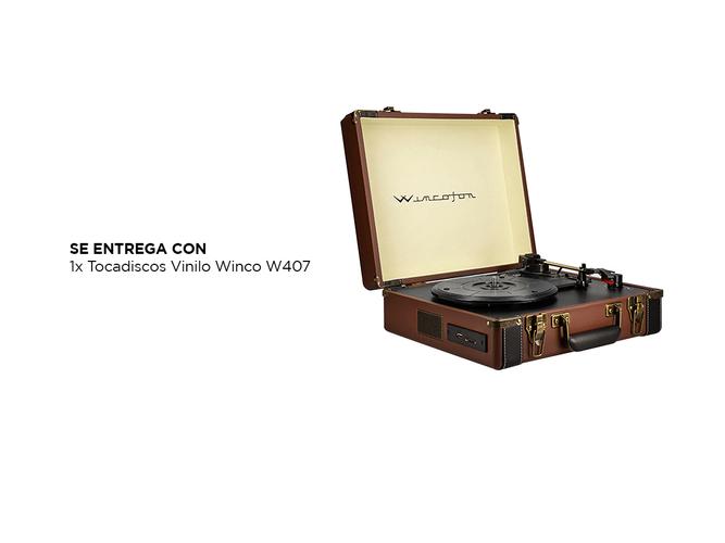 Tocadiscos Winco W407 Marrón con Bluetooth - 5