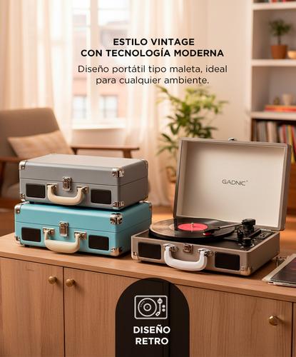 Tocadiscos Gadnic TD33 Bluetooth Portátil 3 Velocidades FM USB Aux-In RCA SD - 4