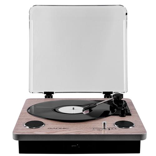 Tocadiscos Gadnic Madera Bluetooth Portátil 3 Velocidades FM USB Aux-In SD - 0