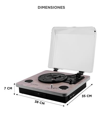 Tocadiscos Gadnic Madera Bluetooth Portátil 3 Velocidades FM USB Aux-In SD - 5