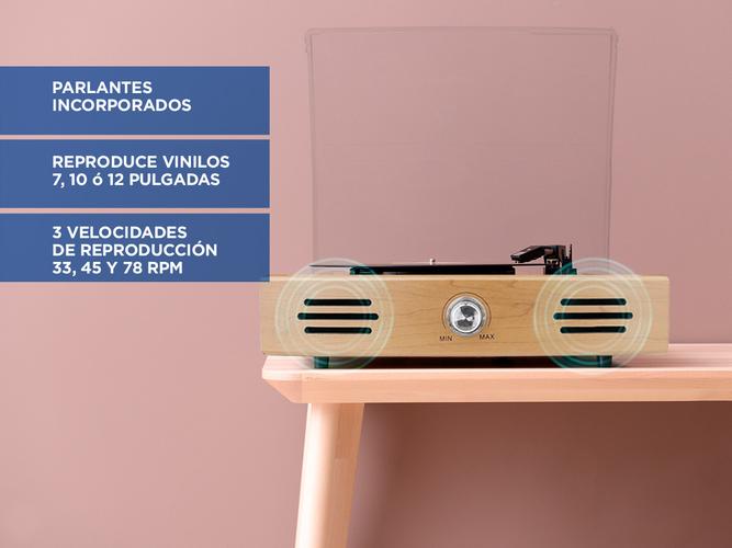 Tocadiscos Gadnic TD32 Bluetooth Portátil 3 Velocidades Aux-In RCA Outlet - 2