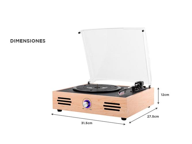 Tocadiscos Gadnic TD32 Bluetooth Portátil 3 Velocidades Aux-In RCA Outlet - 5