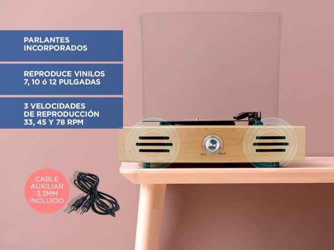 Tocadiscos Gadnic TD32 Bluetooth Portátil 3 Velocidades Aux-In RCA - 2
