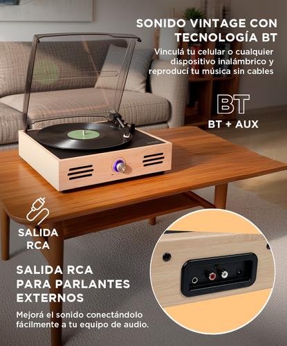 Tocadiscos Gadnic TD32 Bluetooth Portátil 3 Velocidades Aux-In RCA - 2