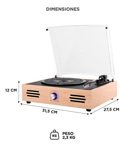 Tocadiscos Gadnic TD32 Bluetooth Portátil 3 Velocidades Aux-In RCA - 5