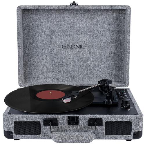 Tocadiscos Gadnic TD77 Bluetooth Portátil 3 Velocidades FM USB Aux-In RCA SD - 0