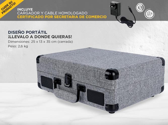 Tocadiscos Gadnic TD77 Bluetooth Portátil 3 Velocidades FM USB Aux-In RCA SD - 4
