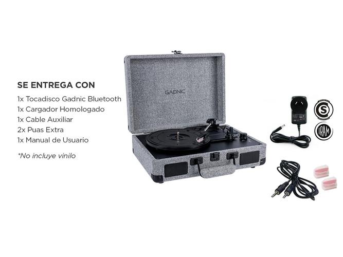 Tocadiscos Gadnic TD77 Bluetooth Portátil 3 Velocidades FM USB Aux-In RCA SD - 6