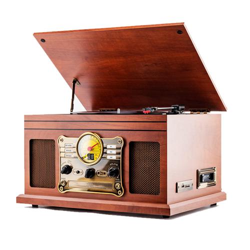 Tocadiscos Gadnic Soundix6 Vintage Bluetooth 3 Velocidades FM USB Cassette - 0