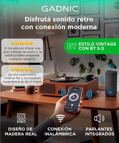 Tocadiscos Gadnic Soundix7 Retro Bluetooth 3 Velocidades AUX - 1