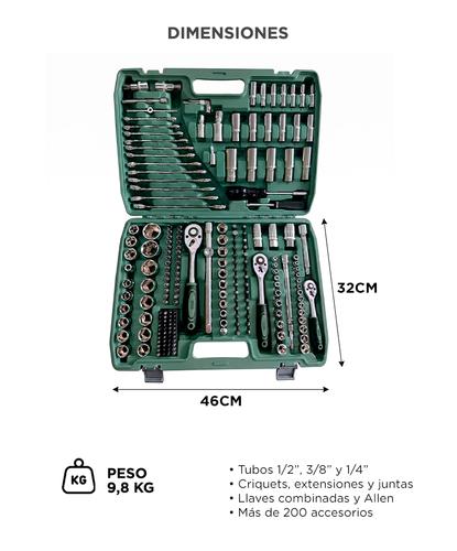 Juego De Herramientas Mecánicas 216 Piezas Bron By Gadnic Con Maletín - 5