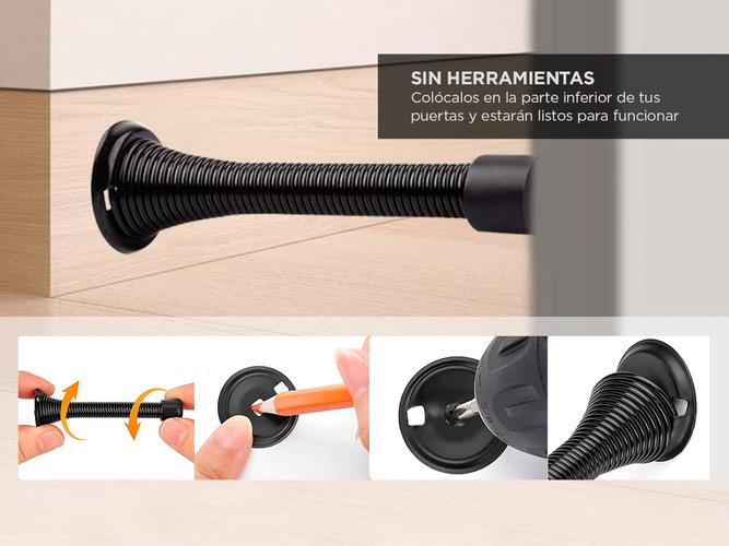 Set x12 Tope de Puerta Resorte Gadnic Tope01 Antichoque  - 2