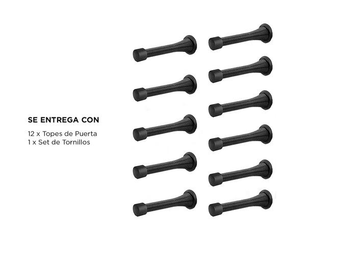 Set x12 Tope de Puerta Resorte Gadnic Tope01 Antichoque  - 4