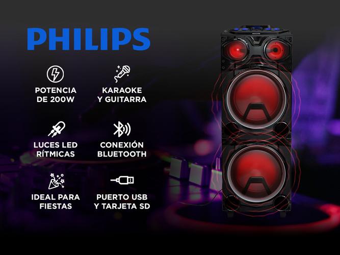 Torre De Sonido Philips 200W Bluetooth Usb Sd Karaoke Fiestas - 1