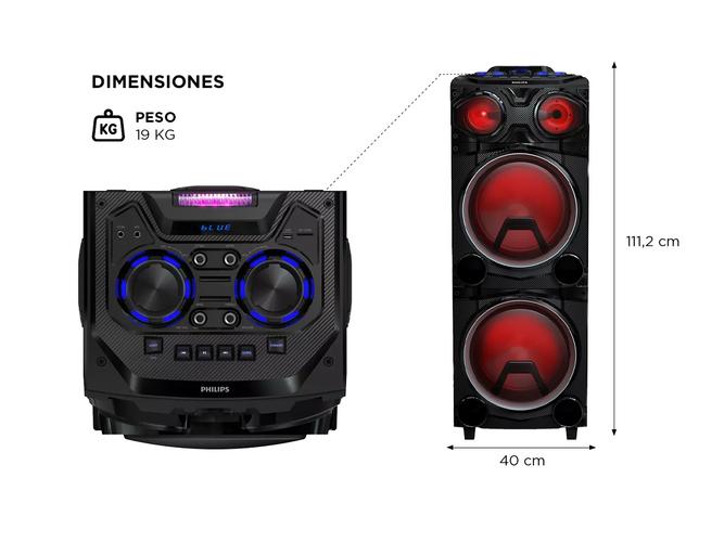Torre De Sonido Philips 200W Bluetooth Usb Sd Karaoke Fiestas - 4