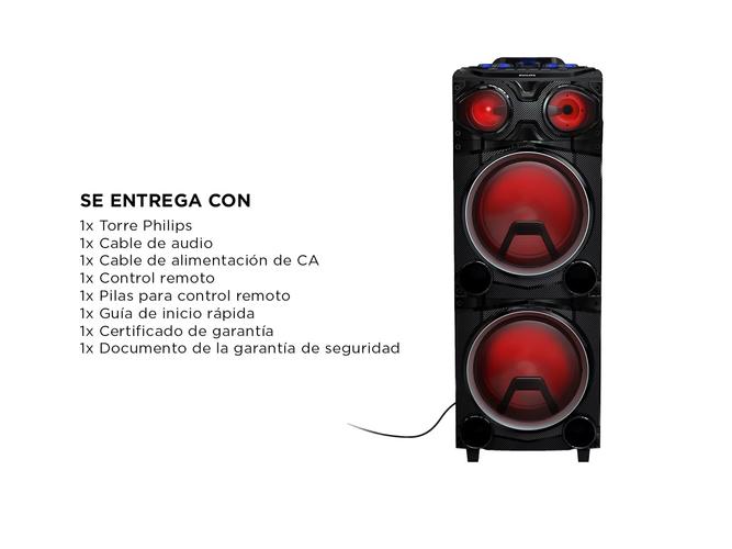 Torre De Sonido Philips 200W Bluetooth Usb Sd Karaoke Fiestas - 5
