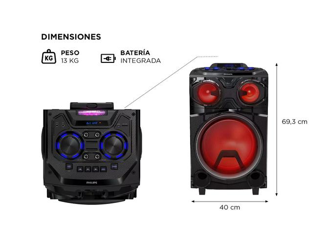 Torre De Sonido Philips Inalambrico Bluetooth Usb Led Karaoke - 4