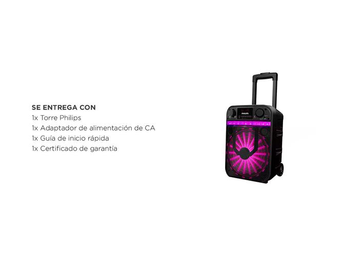 Torre de sonido Philips 40W inalambrico Bluetooth Karaoke Fiestas TAX2206/77 - 5
