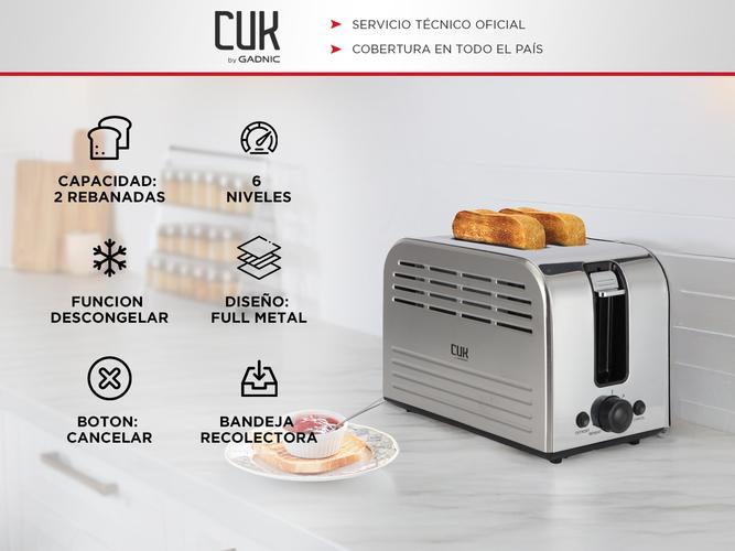 Tostadora Eléctrica Cuk By Gadnic 2 Rebanadas Funcion Descongelar  - 1