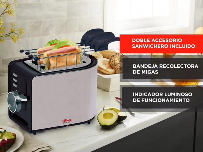 Tostadora Eléctrica Liliana Deluxetost AT906 Con Doble Sandwichero 7 Niveles 900w  - 3