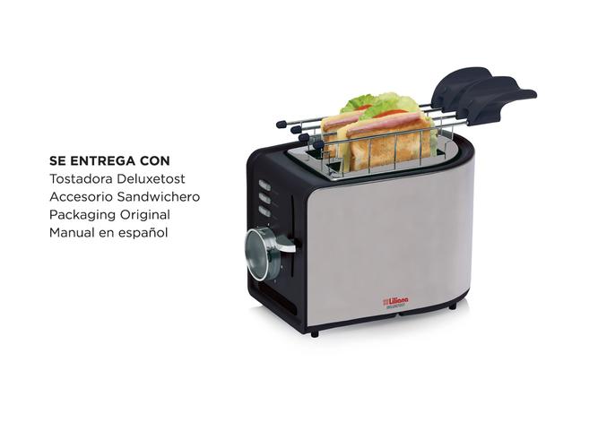 Tostadora Eléctrica Liliana Deluxetost AT906 Con Doble Sandwichero 7 Niveles 900w  - 5