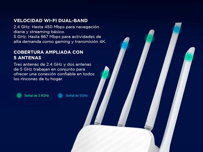 Router TP-LINK ARCHER C60 AC1350 Wir Dual Band 5 Antenas Tp-Link ARCHER C60 - 3