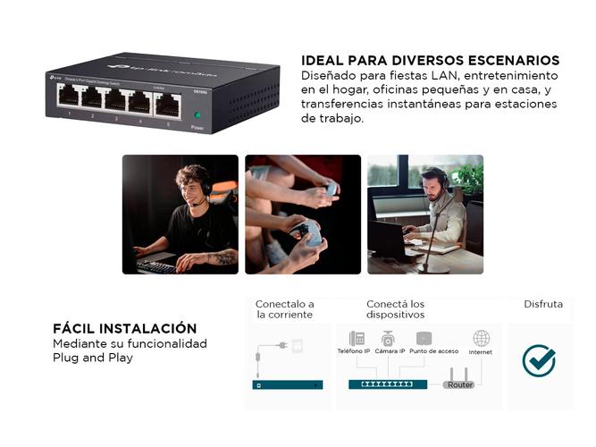 TP-LINK Switch Tp-link Ds105g 5 Puertos Omada Gigabit - 3