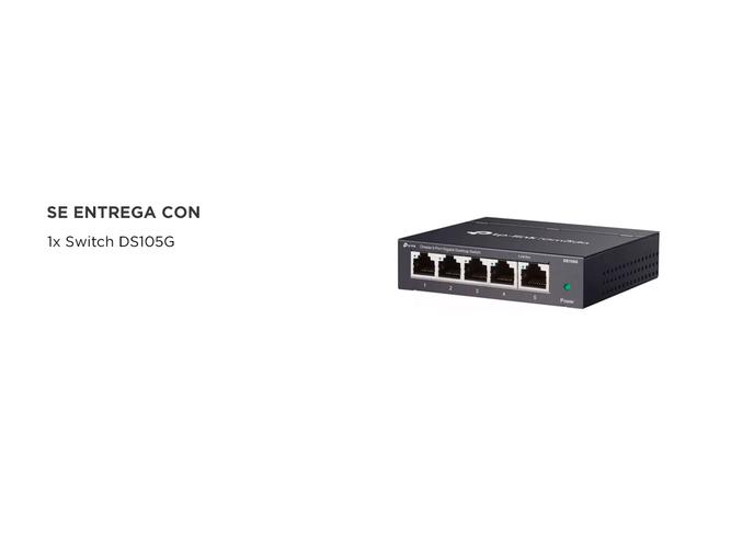 TP-LINK Switch Tp-link Ds105g 5 Puertos Omada Gigabit - 5
