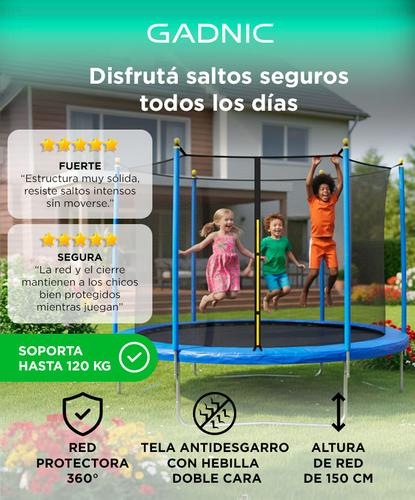 Cama Elástica Gadnic T8FT 2,45 mts con Red de Seguridad Reforzada  - 1