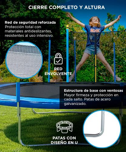 Cama Elástica Gadnic T8FT 2,44 mts con Red de Seguridad Reforzada Hasta 100kg Outlet - 2