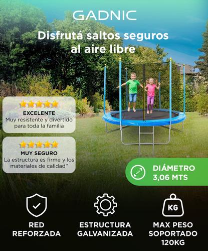 Cama Elástica Gadnic T10FT 306 mts con Red de Seguridad Reforzada  - 1