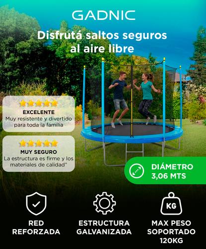 Cama Elástica Gadnic T10FT 306 mts con Red de Seguridad Reforzada Outlet - 1