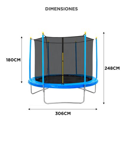Cama Elástica Gadnic T10FT 306 mts con Red de Seguridad Reforzada  - 5