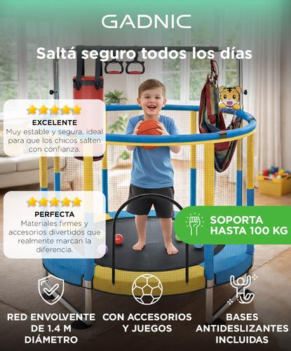 Cama Elástica Gadnic 14 mts Con Red de Seguridad Y Juegos - 1