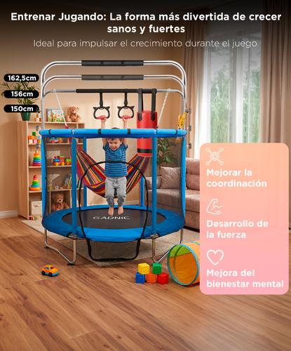 Cama Elastica Gadnic 1.4m Con Red Seguridad Juegos Incluidos Estructura Galvanizada Hasta 100kg Interior - 2