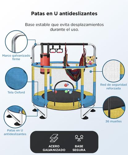 Cama Elástica Gadnic 14 mts Con Red de Seguridad Y Juegos - 3