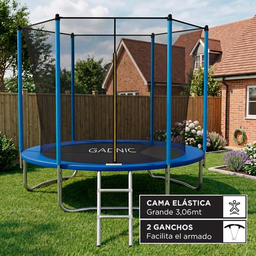 Cama Elástica Gadnic 306 cm Con Red de Seguridad Reforzada 10 Ft - 0