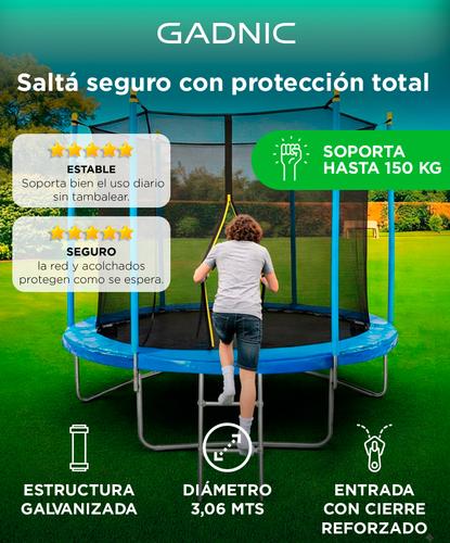 Cama Elástica Gadnic 306 cm Con Red de Seguridad Reforzada 10 Ft - 1