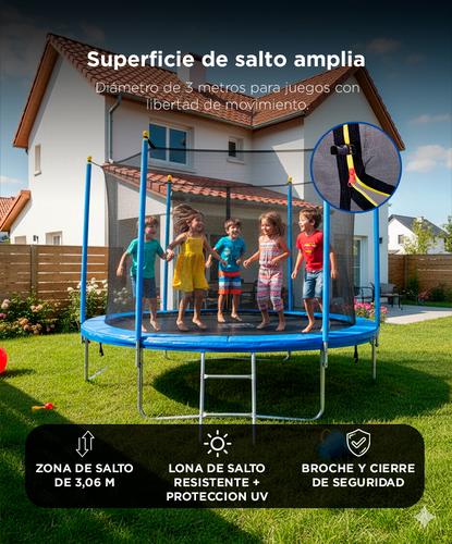 Cama Elástica Gadnic 3,06 mts Con Red de Seguridad Reforzada - 3