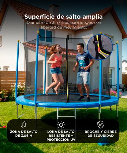 Cama Elástica Gadnic 306 cm Con Red de Seguridad Reforzada 10 Ft - 3