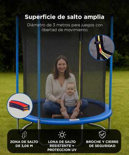 Cama Elástica Gadnic 304 mts Con Red de Seguridad Reforzada - 3