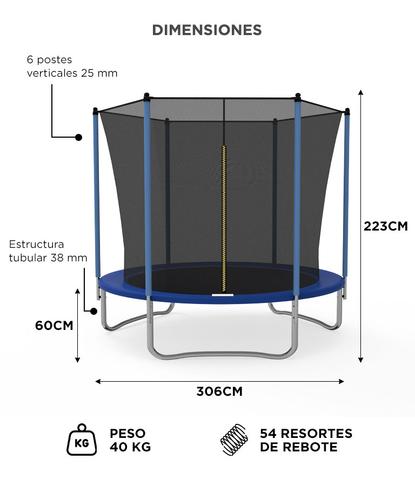 Cama Elástica Gadnic 304 mts Con Red de Seguridad Reforzada - 5