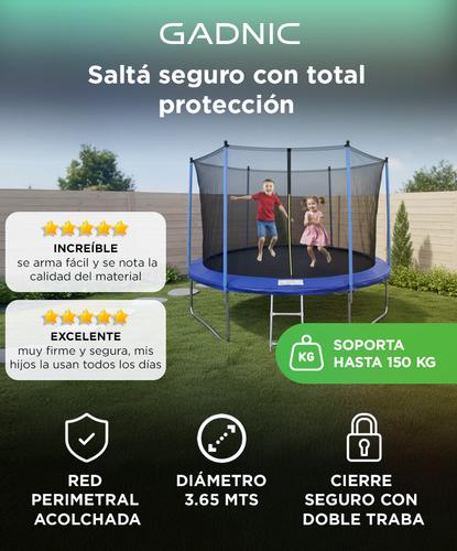 Cama Elástica Gadnic 3.65mts 12 ft Con Red de Seguridad Y Escalera - 1