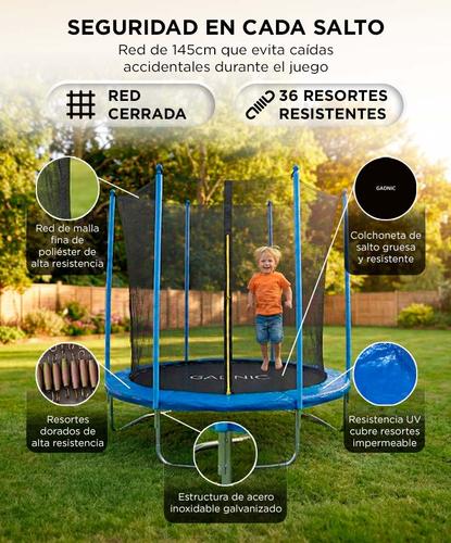 Cama Elastica 6ft Gadnic 182 mts Ideal Niños Con Red de Protección - 2