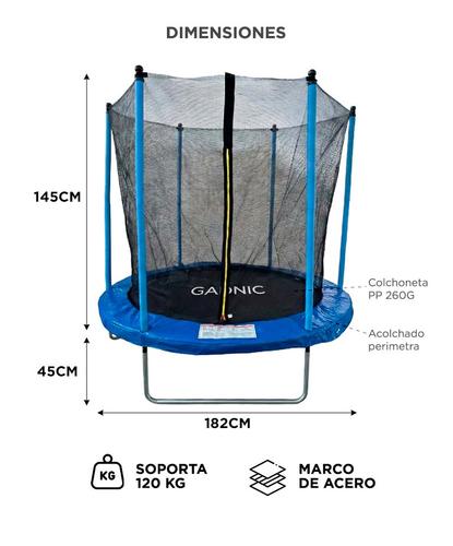 Cama Elastica 6ft Gadnic 182 mts Ideal Niños Con Red de Protección - 5